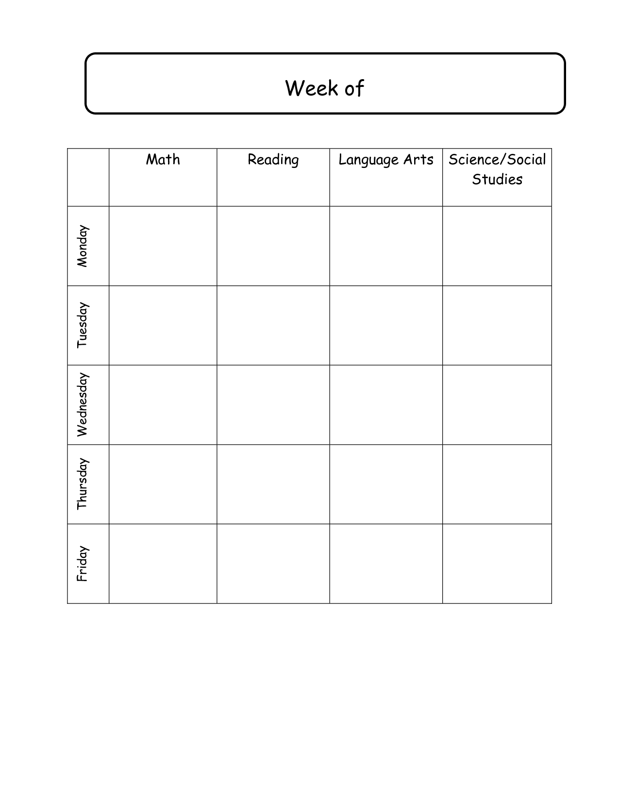 Weekly Lesson Plans Template Weekly Lesson Plan Template Daily 