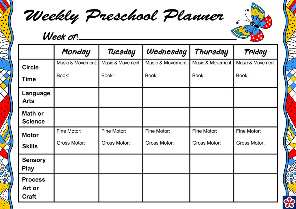 Weekly Planner For Your Preschool Class TeachersMag | Printable Lesson ...