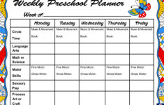 Weekly Planner For Your Preschool Class TeachersMag
