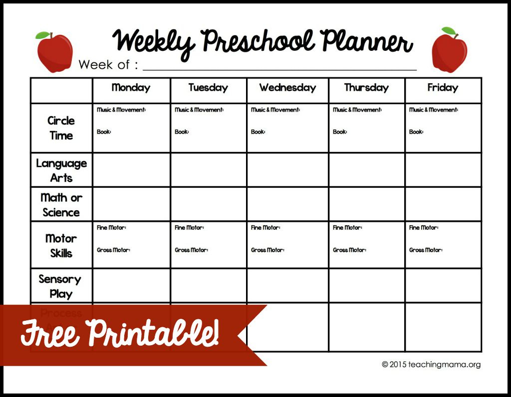 Weekly Preschool Lesson Plan Template Lessons Worksheets And Activities